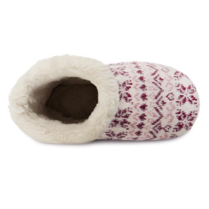 totes toasties® Ladies Fair Isle Knit Boot Slippers With Faux Fur Cuff Fair Isle Extra Image 5